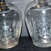 Set of 2 antique cut crystal wine decanters from Cristallerie Lorraine
