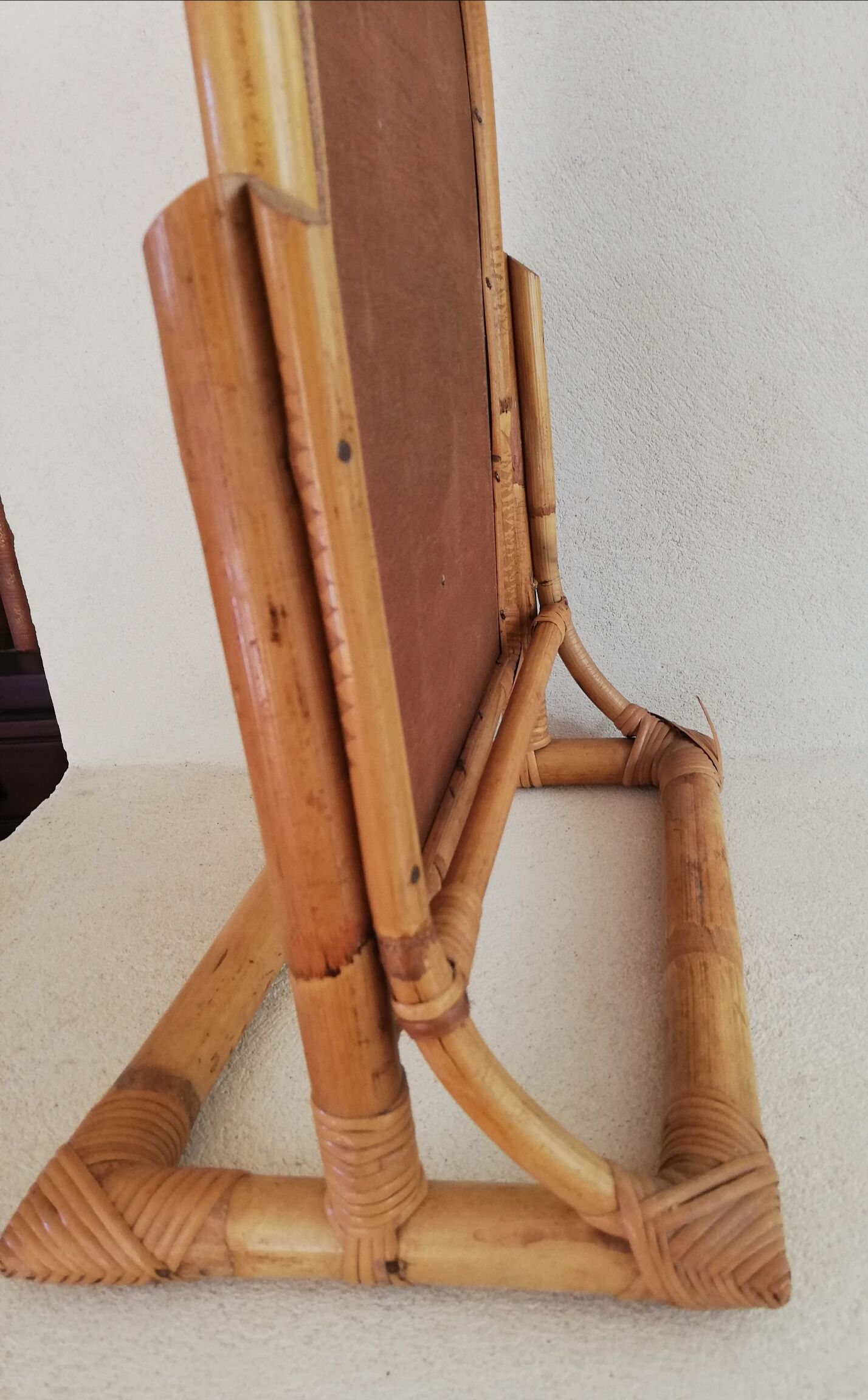 Rattan psyche mirror from the 1960/1970s