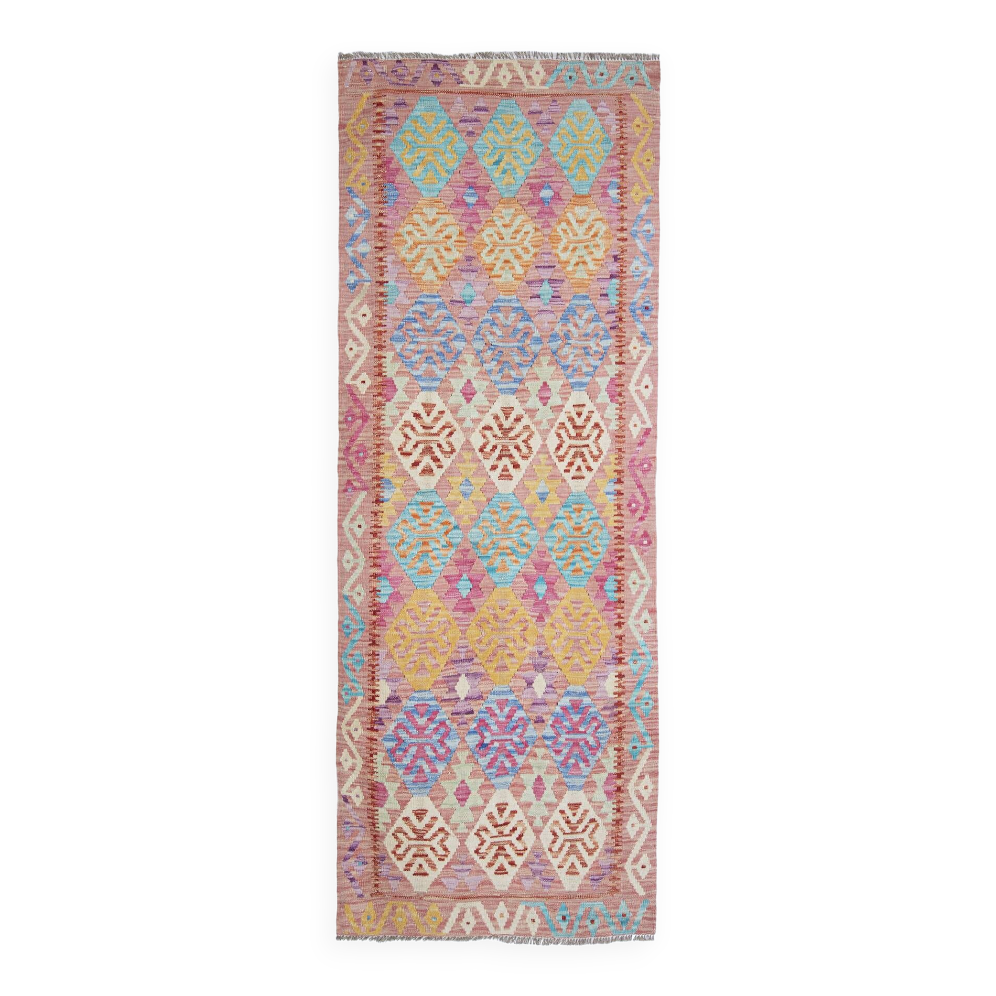 Kilim afghan pachtoune de couloir 227 x 86 cm