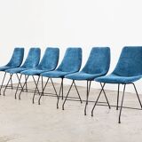 Augusto Bozzi Set of 6 Aster Dining Chairs for Saporiti Italy 1950s