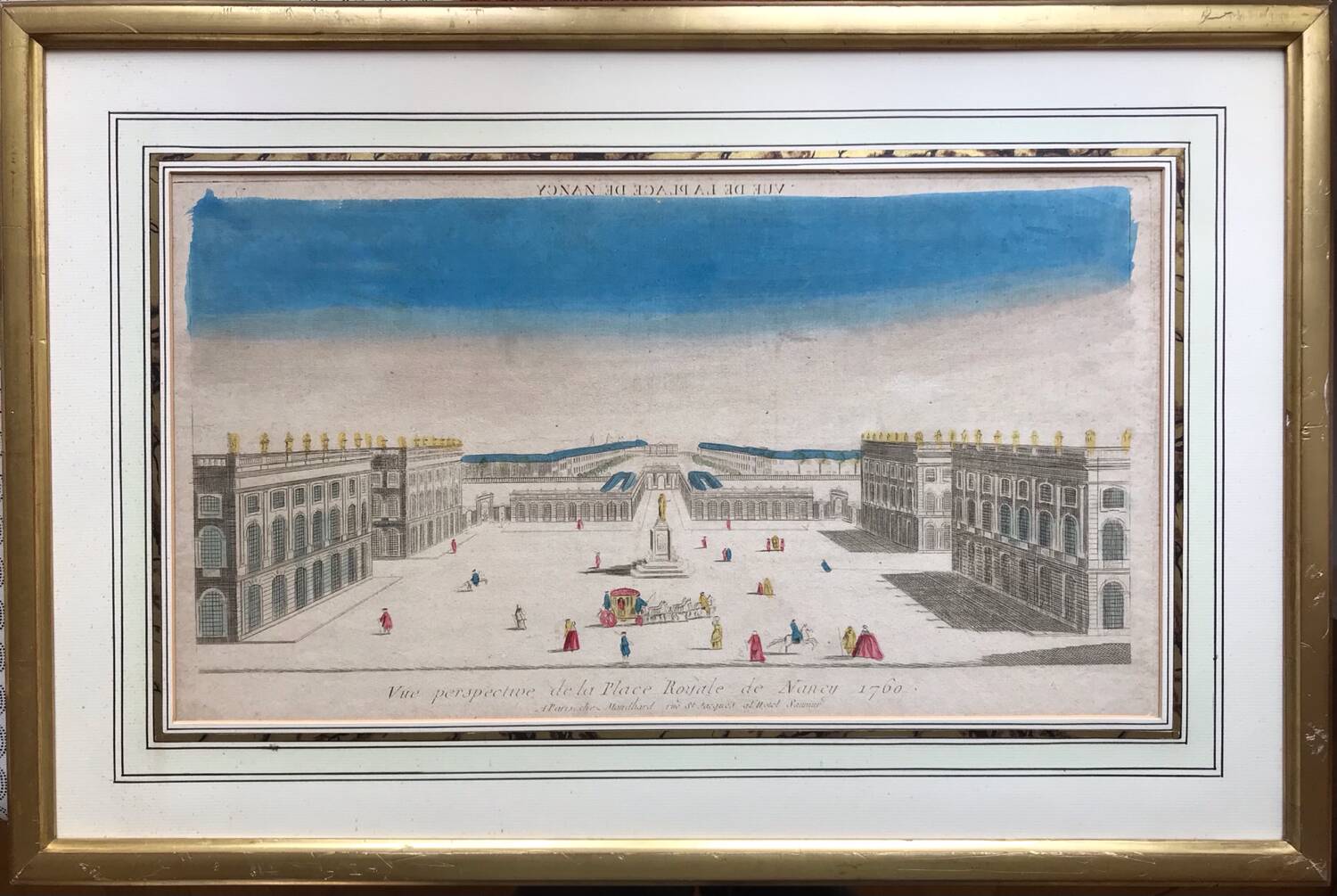 Gravure figurant la Place Stanislas/Nancy,1760