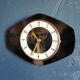 Vintage formica clock silent wall clock "Junghans golden black"