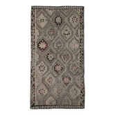 5x10 Long Wide Brown & Cream Kilim Rug, 151x286Cm