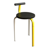 Tabouret postmoderne tripode en métal, années 80