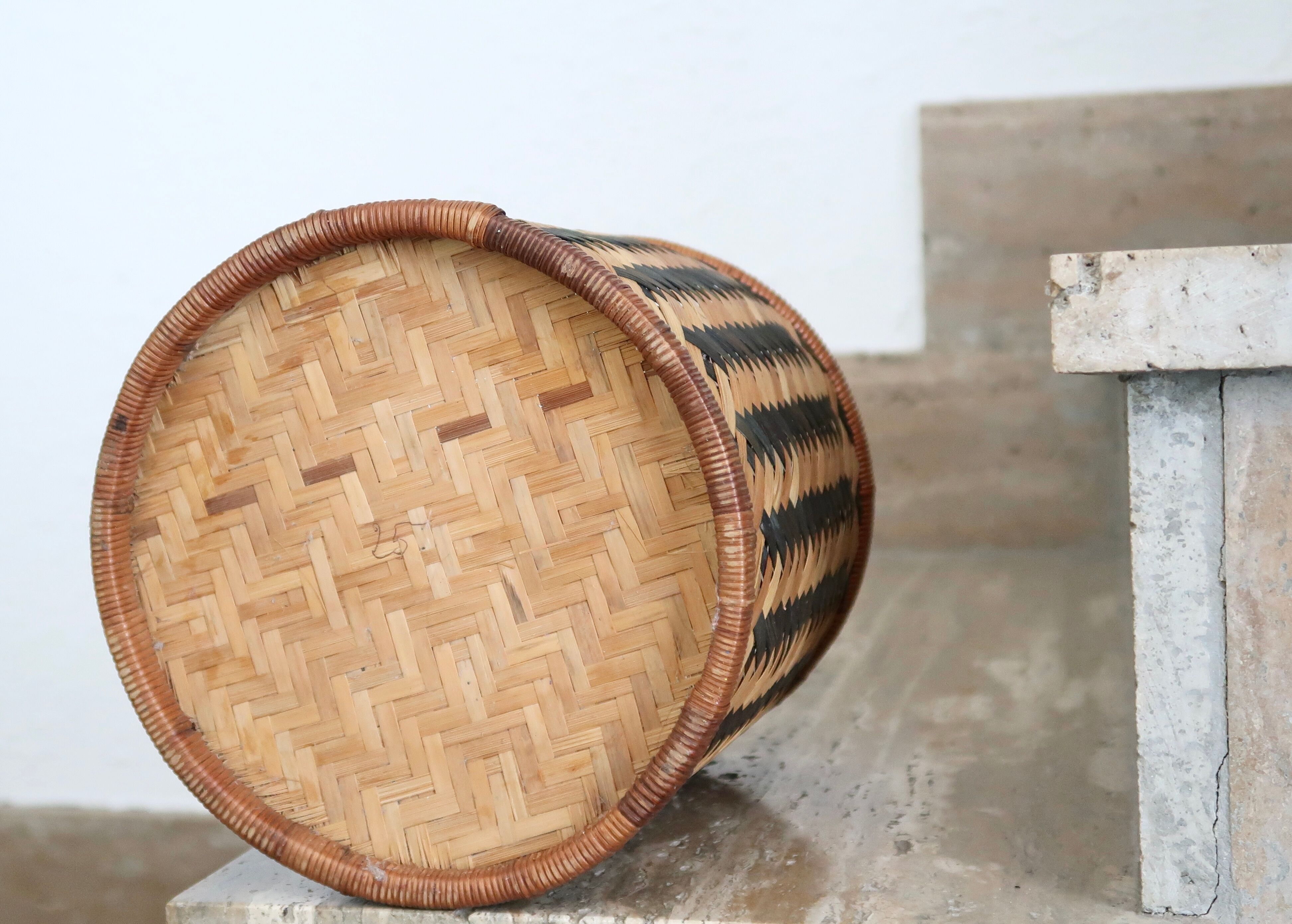 Wicker paper basket, 80s