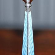 Pair of sterling silver and enamel candlesticks 1927 by Charles Green & Co.