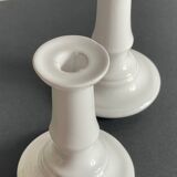Antique White Ceramic Candlesticks