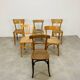 6 mismatched Baumann & Luterma bistro chairs, wood, 1960s