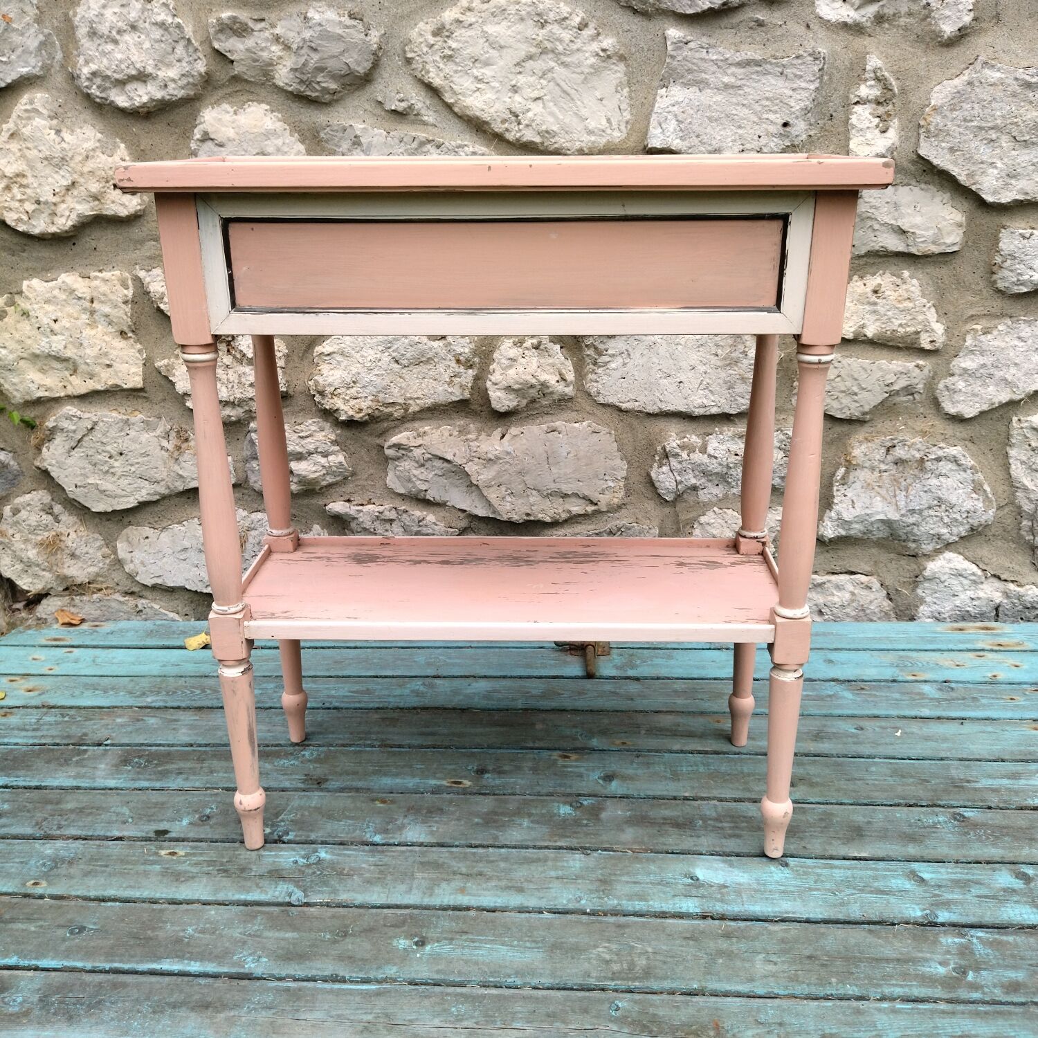 Jardinière ancienne porte plantes bois laiton zinc