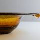 Amber Murano Glass Bowl, Large Vintage 1970s Italian Mid-Century with Bubbles