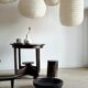 Suspension en rotin et lin naturel japonisante en forme de goutte