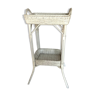 White rattan plant stand