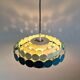 Bright Petrol and White Metal Pendant Lamp by Doria Leuchten, Germany 1960s