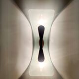 Vintage Brass and Etched and Curved Glass Wall Light ascribable to Fontana Arte