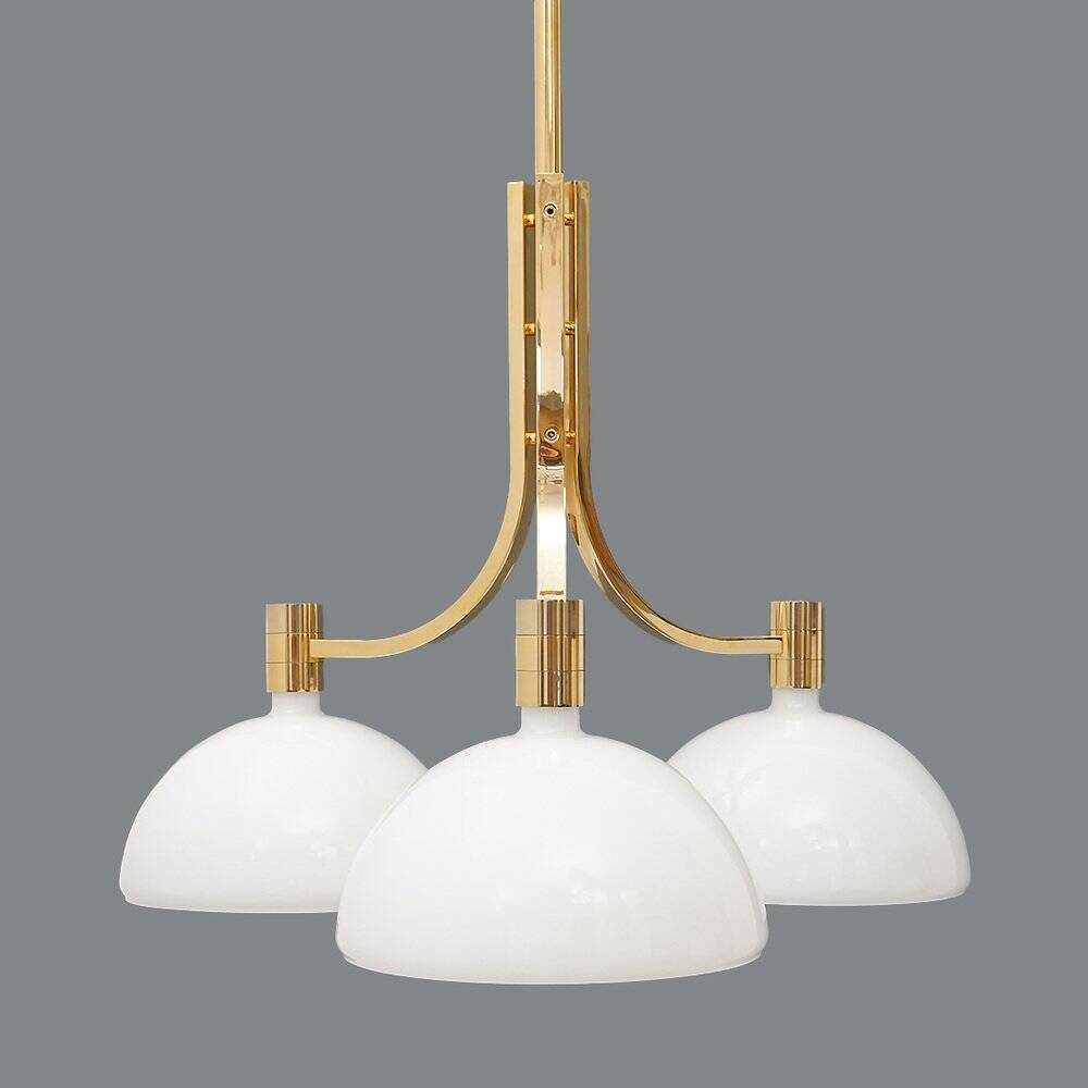 Ceiling light As/Am gold-plated by Franco Albini and Franca Helg for Sirrah, 1970s.