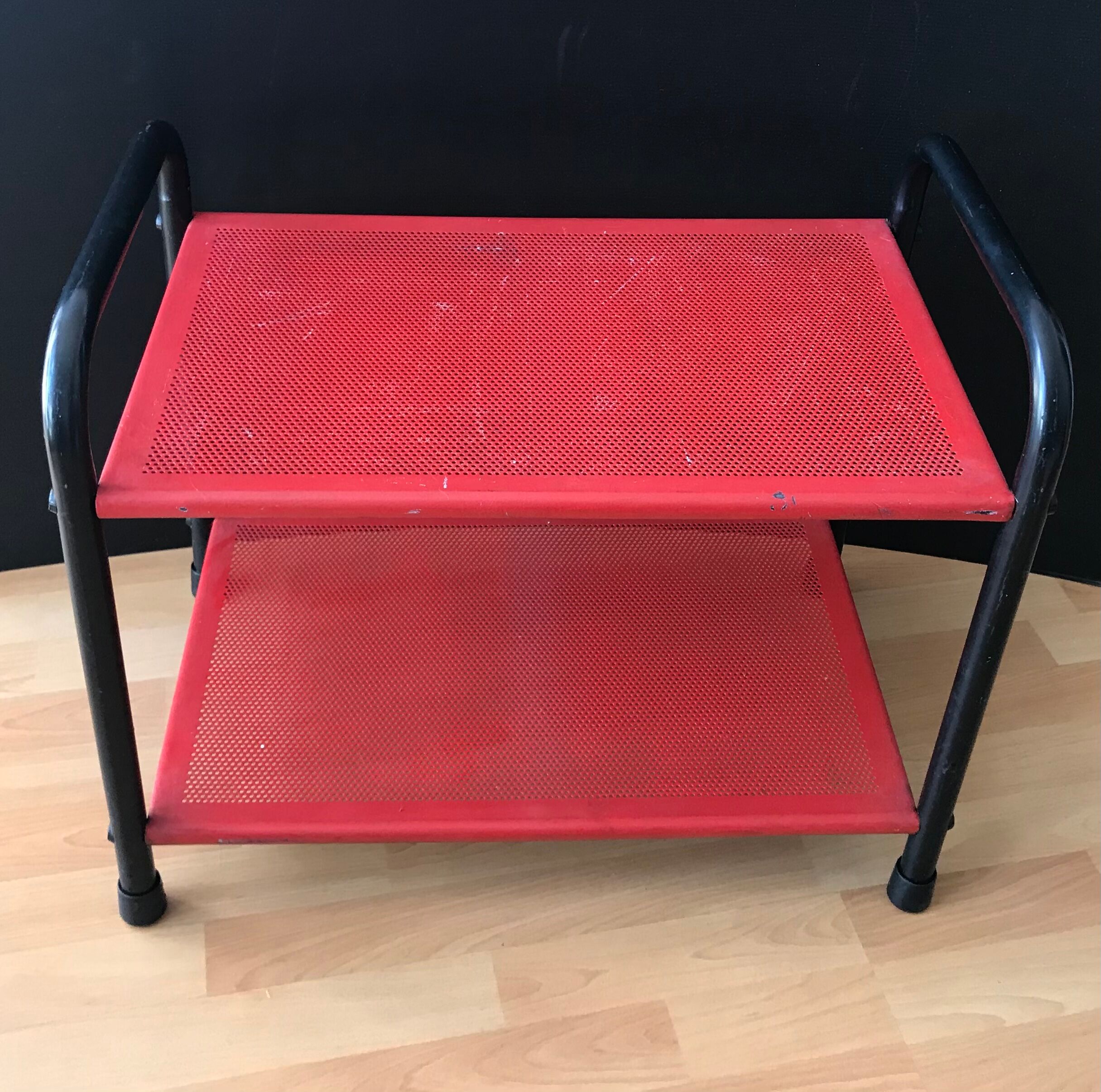 Perforated sheet metal shelf