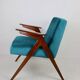 Fauteuil Bunny Vert Pétrole attribué à Józef Chierowski, 1970