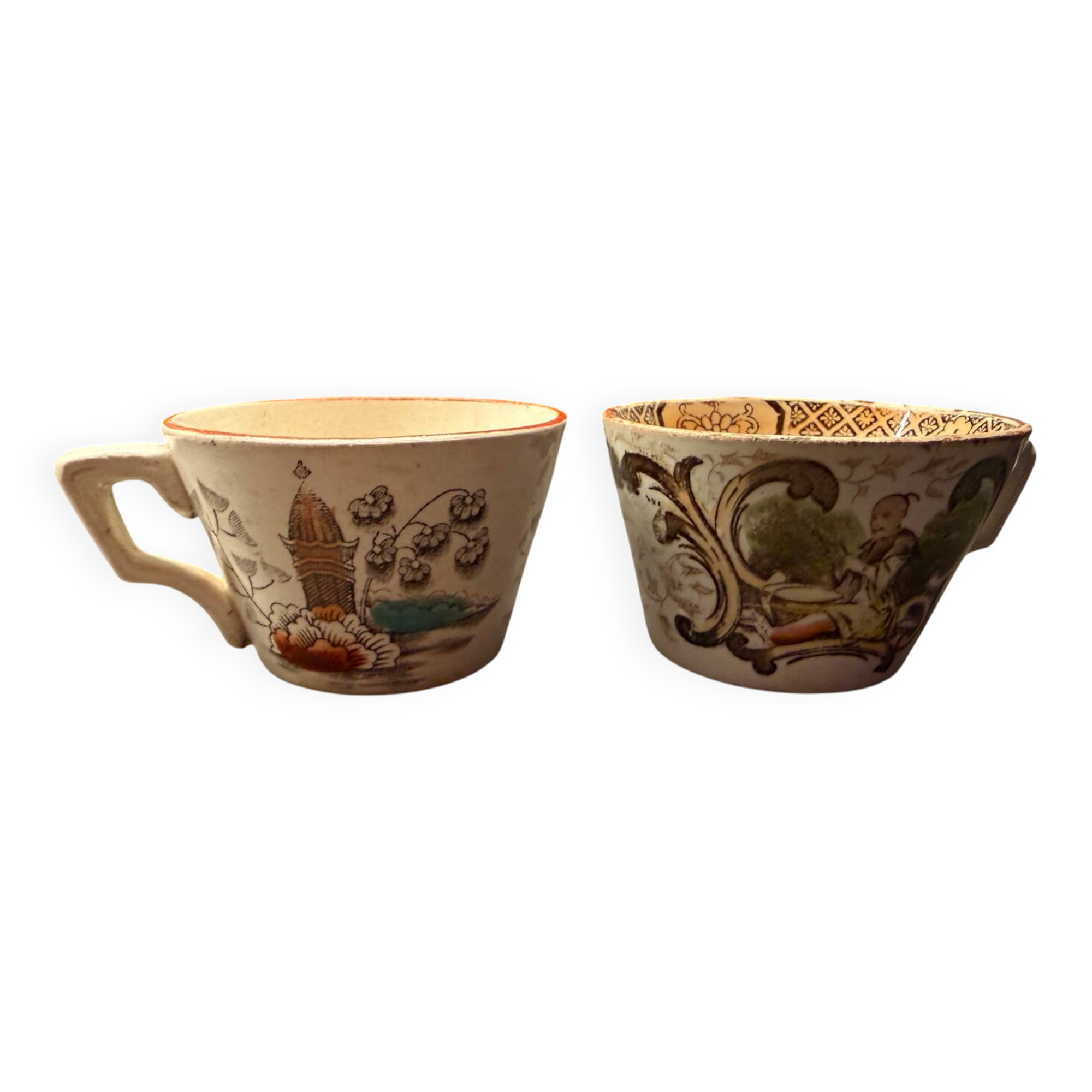 2 tea cups, late 19th century, Sigouin