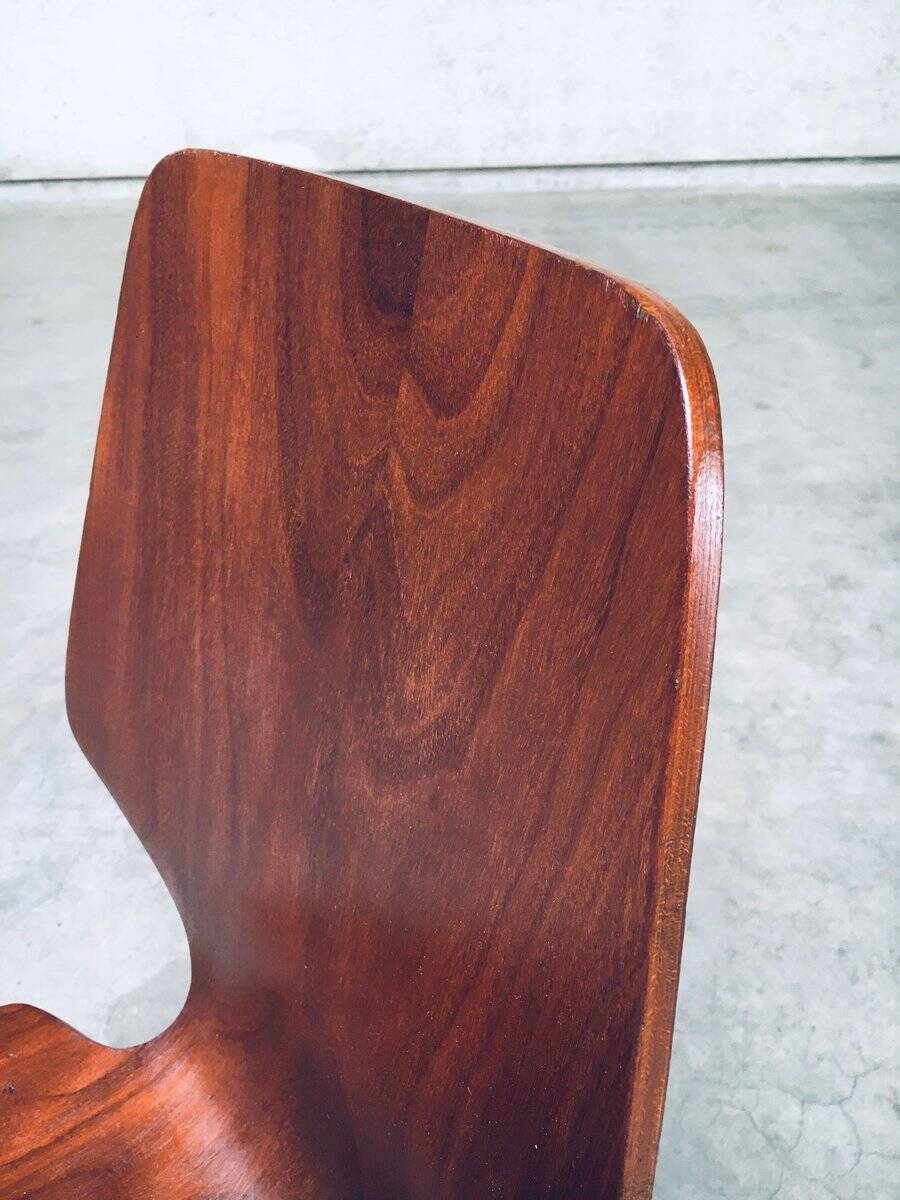 Mid-Century Modern Plywood Side Chairs attributed to Carlo Ratti for Legni Curvati, Italy, 1950s, Set of 3