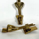 Lumi Milano, Mid-Century Modern pair of Italian brass sconces from 60s