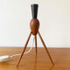 Lampe tripode en teck années 60