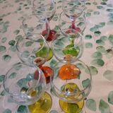 colored footed balloon glass
