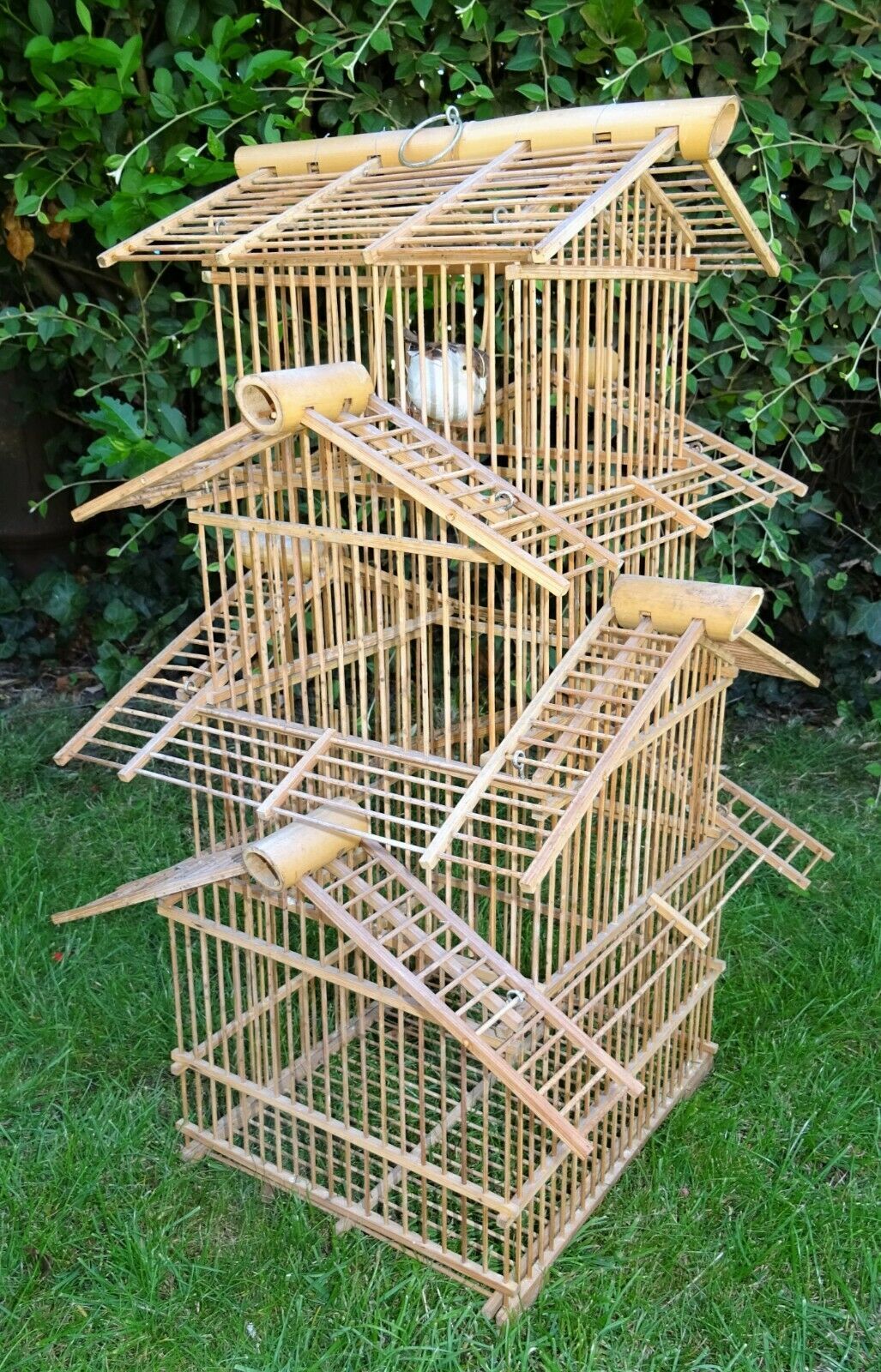 bamboo bird cage form pagoda 1960s - 70