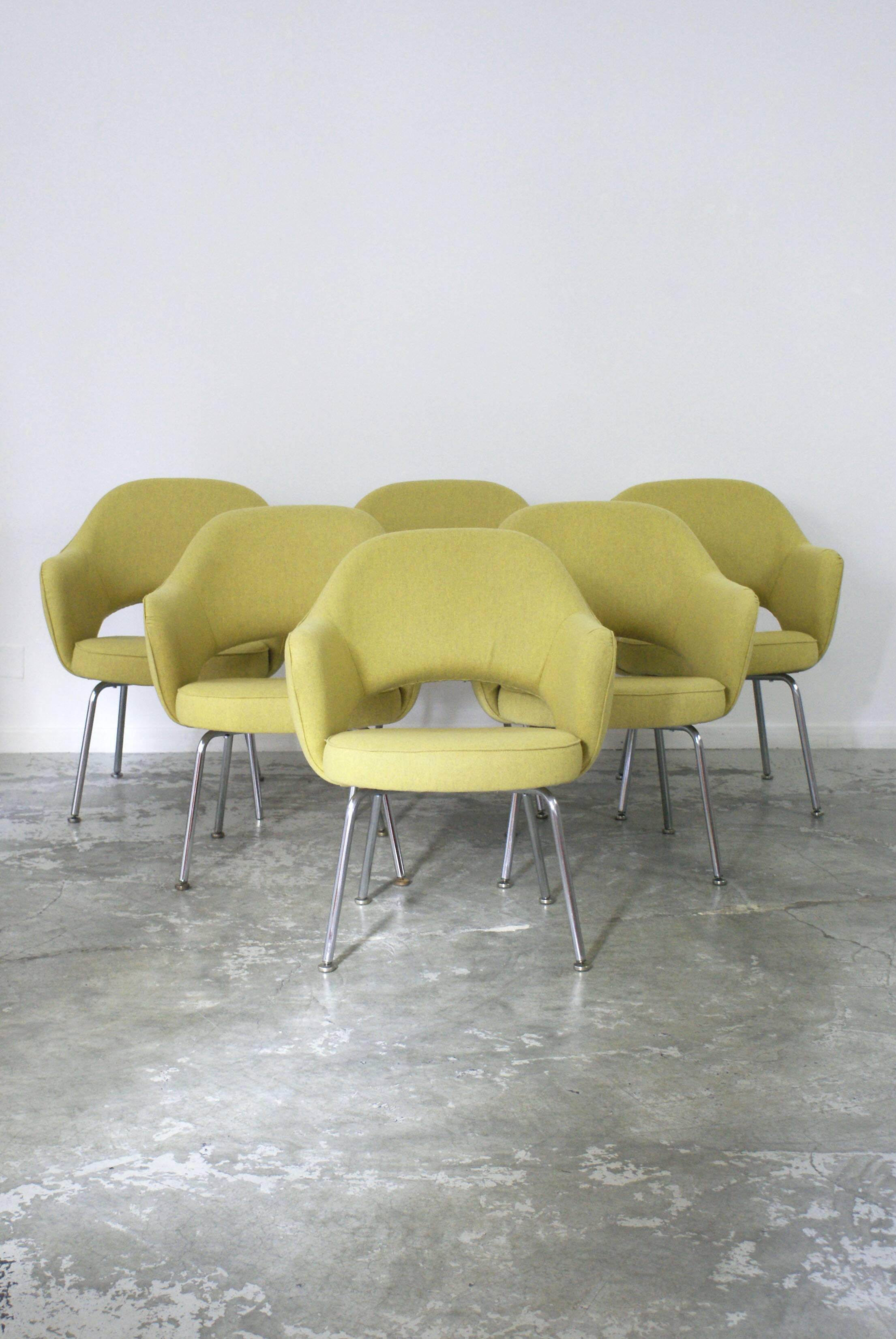 Eero Saarinen fabric armchairs