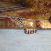 Statue Moine bouddhiste Birman en prière, XIXe siècle