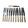 Lot de douze couteaux art deco a manche d'ivoire