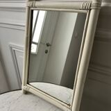 Rattan mirror / white bamboo 60s