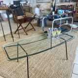 Mid-century glass and metal coffee table - 1950