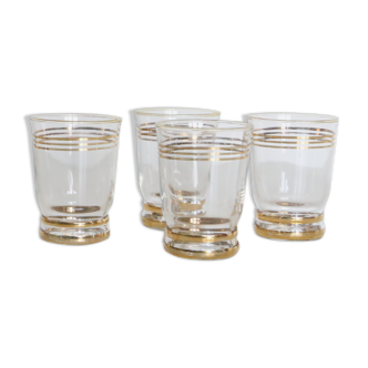 4 glasses, art deco, antique, ancient