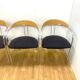 Set of 4 Chrome and Wood Chairs, Italy, 1980s