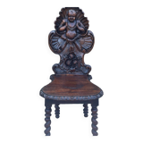 Chaise escabelle en chêne