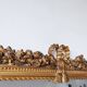 Miroir de cheminée en bois doré à décor de nœud et de roses H : 164 cm