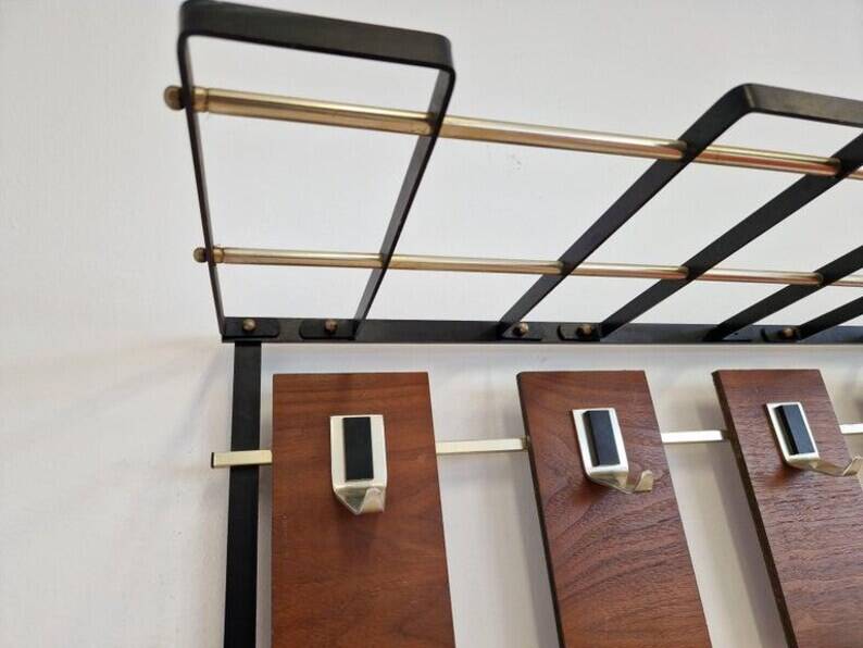 Mid-Century Rare Wall Coat Rack, Germany, 1970s