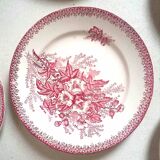 Set of 8 Terre de Fer plates with Eglantines motif, Diameter 22.5 cm