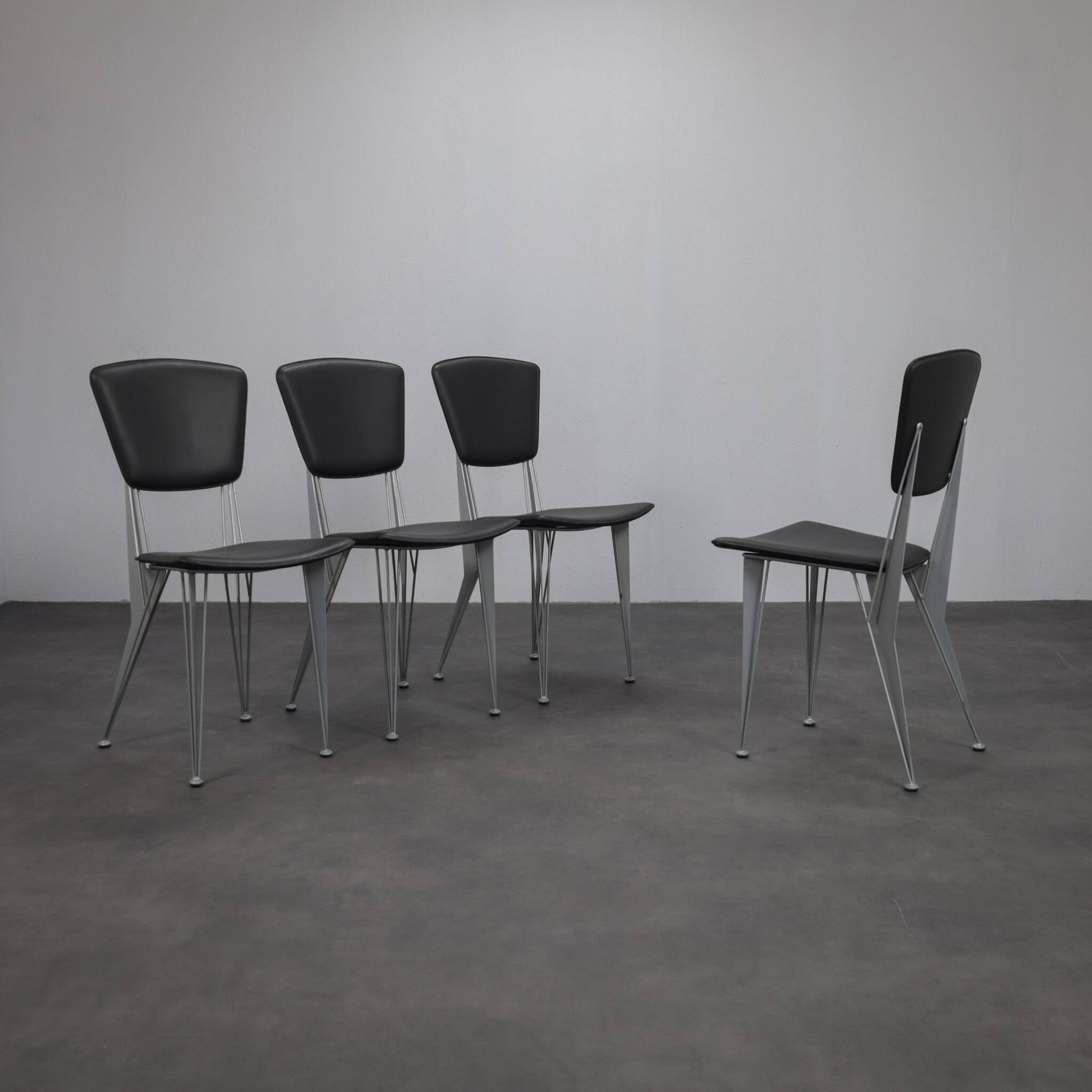 Set of 4 T38 dining chairs by Studio Archirivolto for Fasem, Italy, 1980s