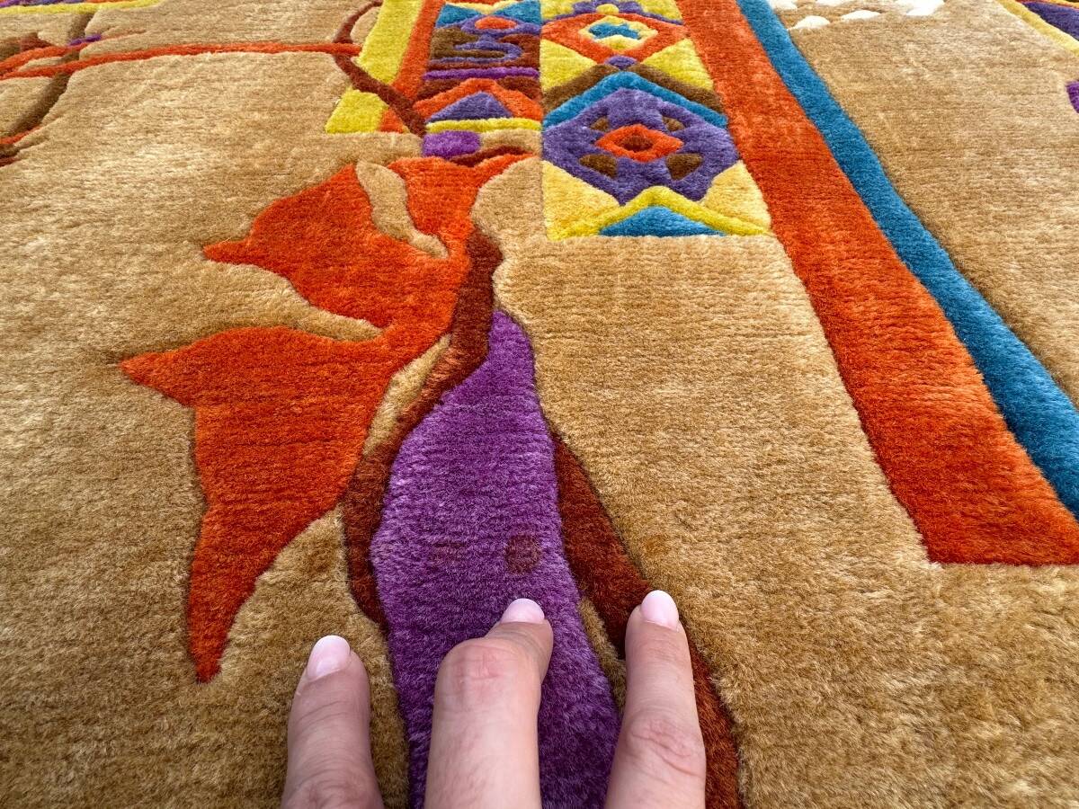 Modern rug signed nini ferrucci 240x205 cm