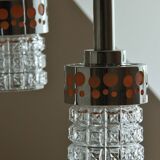 Small raak chrome and orange pendant light