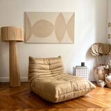 Natural raffia floor lamp
