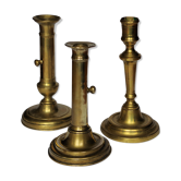 Trio de bougeoirs en laiton vintage