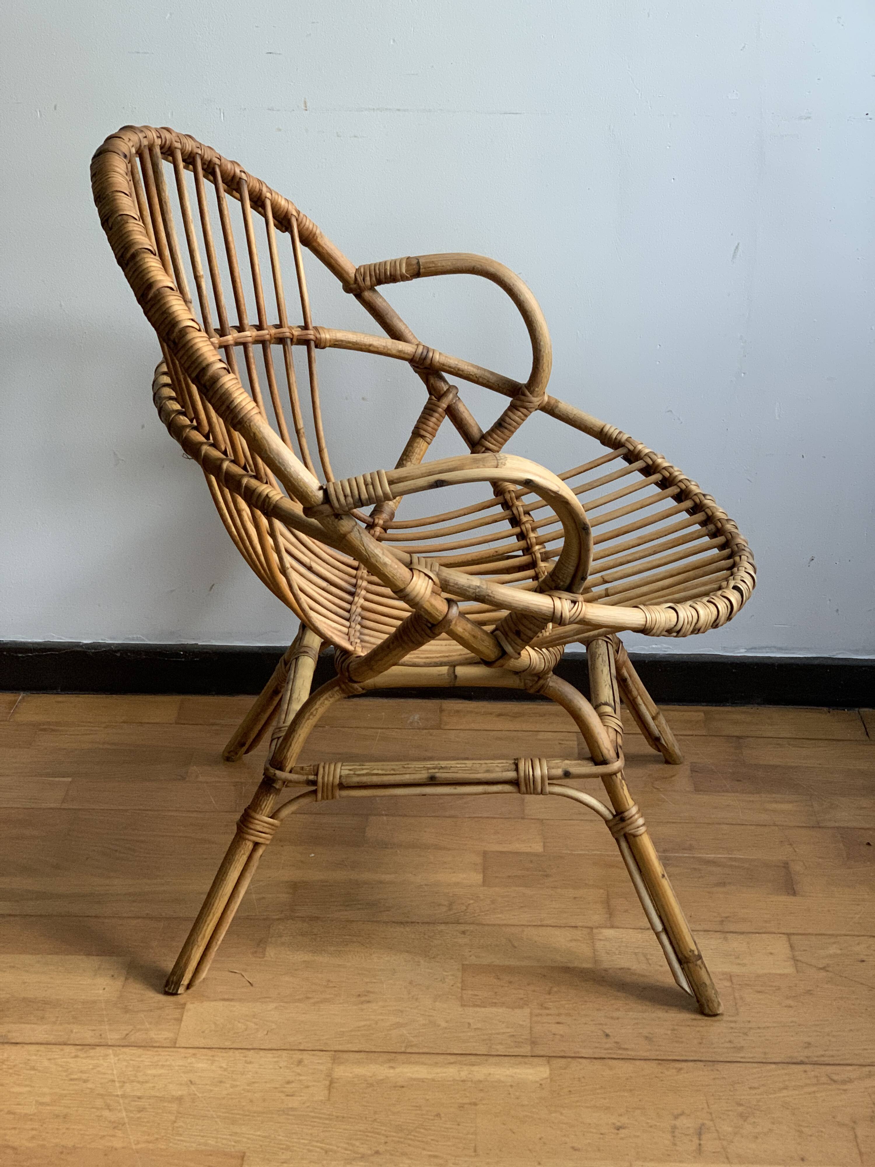 Vintage rattan armchair
