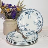 Lot 4 flat plates in Earthenware of St Amand and Hamage model Modern-Style, iron earth.