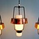 Trio de suspensions scandinaves en opaline et aluminium anodisé, 1960