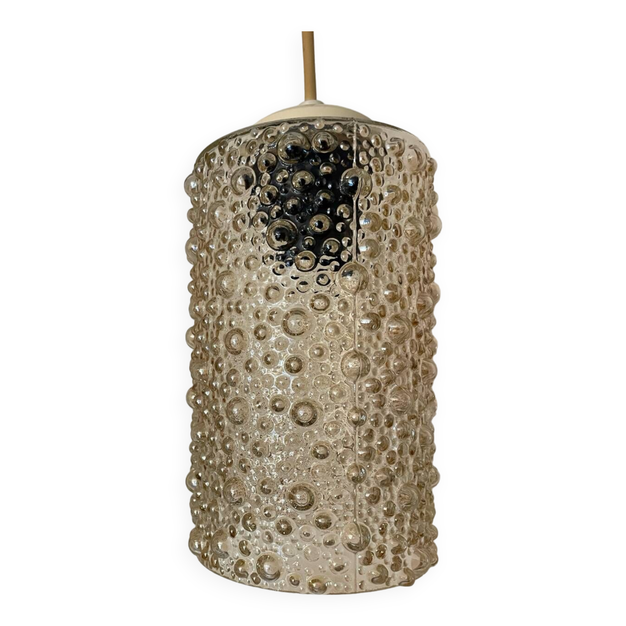 Suspension verre ambré bubble années 60
