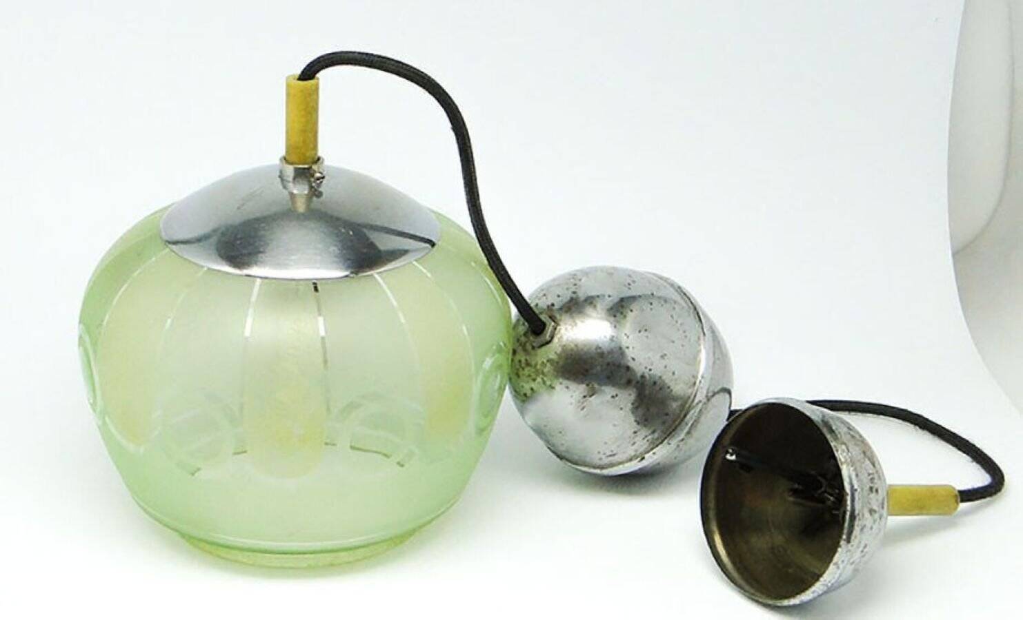 Mid-century glass pendant lamp, 1950s