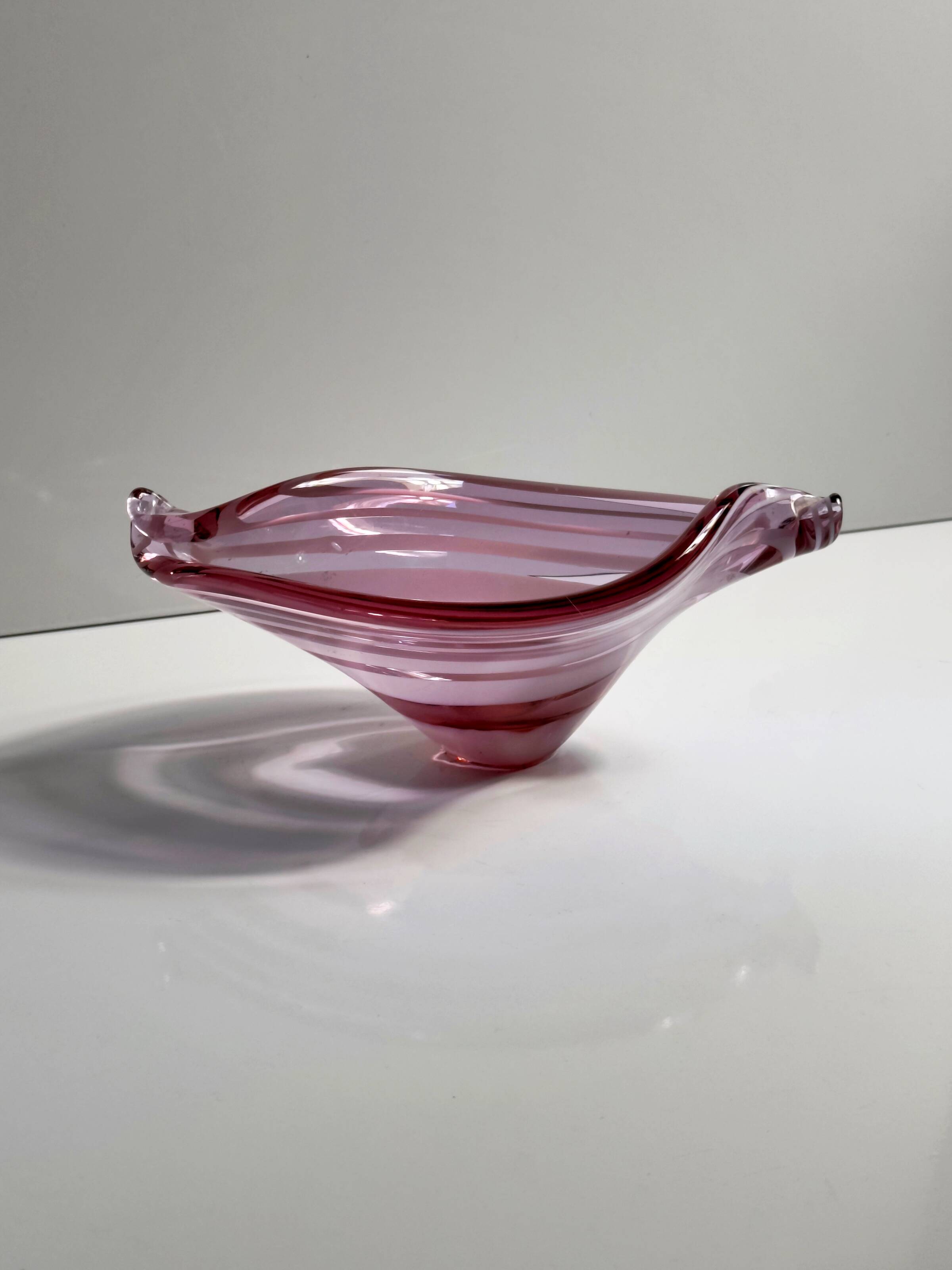 Italian Alexandrite Bowl, handmade with stripes - 1970s
