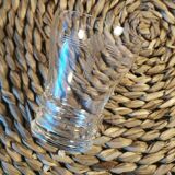 6 50s Wine Glasses, Art Deco pattern. Chiseled glass